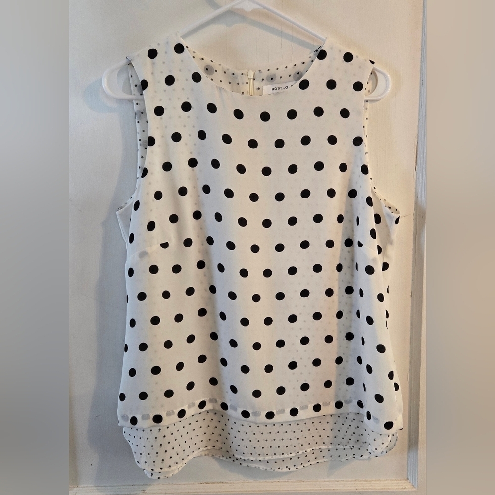 NWOT | Rose + Olive | Sheer Two Layer Sleeveless Blouse | M | - Picture 2 of 8